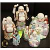 Image 1 : SET OF 6 CHINESE BUDDHAS - 8, 2@6 & 4@4" TALL.