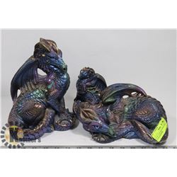 SET OF 3 CAST IRON WINDSTONE EDITION DRAGONS -