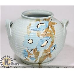 BRENTLEIGH WARE HAND PAINTED BLUE FLORAL VASE.