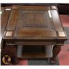 Image 4 : COFFEE & END TABLE SET WITH GLASS PROTECTION TOPS,