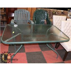 GLASS PATIO TABLE WITH 5 CHAIRS