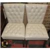 Image 1 : PAIR OF NEW OFF WHITE LEATHERETTE SIDE CHAIRS,