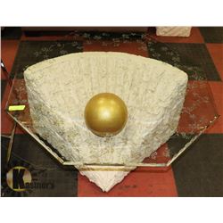 OCTAGON GLASS TOP COFFEE TABLE (36"X18")