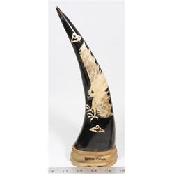 INTRICATE CARVED B.C. HORN EAGLE.