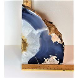 4)  GREY & WHITE AGATE  CRYSTAL GEODE