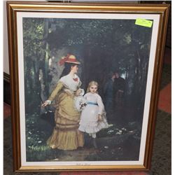 PATH AND FOREST FRAMED  PICTURE 24 X 30