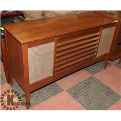 RECORD PLAYER IN CABINET, 50"X17"X29".