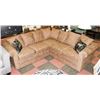 Image 1 : ANIMAL PRINT FABRIC SECTIONAL WITH ACCENT CUSHIONS
