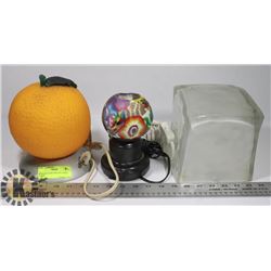 3 ASSORTED DECORATIVE TABLE LAMPS