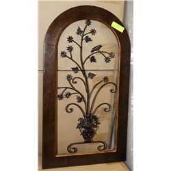 DECORATIVE WALL PLAQUE WITH BIRD ON 30" H X 16"W