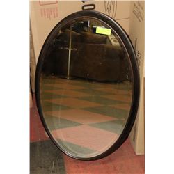 LARGE MAHOGANY BROWN BEVELLED MIRROR