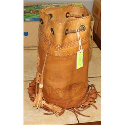 LEATHER BAG DUFFLE STYLE 15" TALL