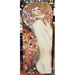 "LADY" CANVAS ART BY KLIMT 22.5 X 55