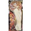 Image 1 : "LADY" CANVAS ART BY KLIMT 22.5 X 55