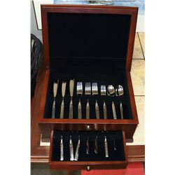 J.A .HENKLES 36 PIECE CUTLERY SET IN WOOD CABINET
