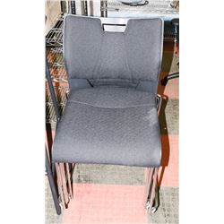 STACK OF 4 NEW CHROME AND FABRIC STACKABLE