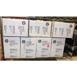 LOT OF 7 HP LASER JET CB381AC CYAN PRINT