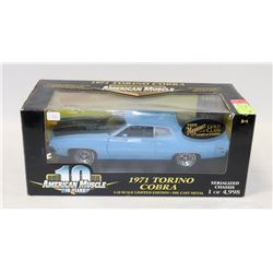 ERTL AMERICAN MUSCLE 1971 TORINO COBRA BLUE &