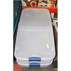 LOT OF 2 UNDERBED STORAGE TOTES.
