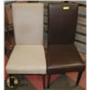 Image 1 : PAIR OF MISMATCHED CHAIRS - ONE LEATHERETTE,