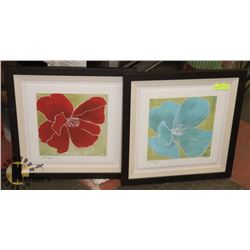 LOT OF 2 SIGNED FLOWER PRINTS 86/950 & 76/950