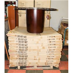 LOT OF 13 FAUX MARBLE PEDESTAL TABLES AS IS