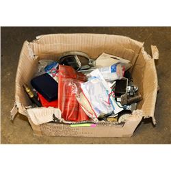 BOX WITH ASSORTED ELECTRONICS AND MORE