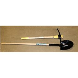 PICK AXE, LONG HANDLE SPADE