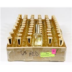 FLAT OF 68 BOTTLES OF RED PERFUME-KIM NOVAK