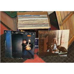 LARGE BOX OF VINTAGE RECORDS INCLUDING MICK JAGGER