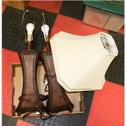 2 MATCHING HEAVY LAMPS WITH STUDDED DESIGN.