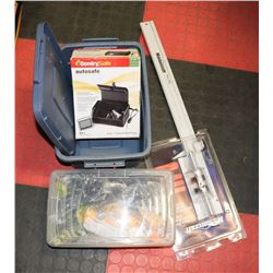 SAFETY GLASSES, SMALL SAFE, CIRCULAR SAW GUIDE