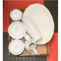 3 CHINA CANISTER SET, CHINA DUCK & VASE, TURKEY