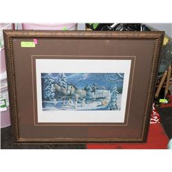 HORSES & SLEIGH 26 X 30 PRINT