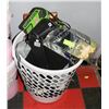 Image 1 : LAUNDRY HAMPER WITH ASSORTED HOUSEHOLD MISC.