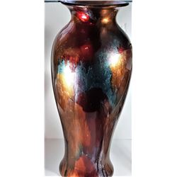 27)  METALIC MAJOLICA GLAZED TALL