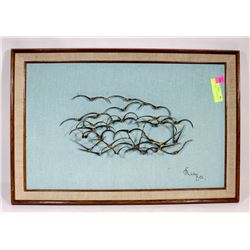 VINTAGE 3D WALL, SIGNED, 24" X 16"