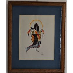 CREEK INDIAN PAINTING (HARJO)