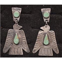 NAVAJO INDIAN FRED HARVEY EARRINGS