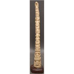 INUIT INDIAN BONE TOTEM POLE