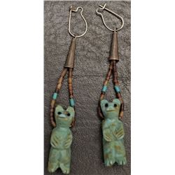 PUEBLO INDIAN BEAR FETISH EARRINGS