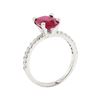 Image 4 : 2.38 ctw Glass Filled Natural Ruby and Diamond Ring - 14KT White Gold