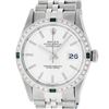 Rolex Mens Stainless Steel Silver Index Diamond 36MM Datejust Wristwatch