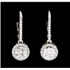 1.80 ctw Diamond Earrings - 14KT White Gold