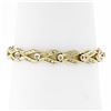 Image 2 : 14K Yellow Gold 2.25 ctw Baguette Round Diamond Split & Bezel Link Tennis Bracel
