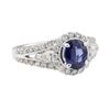 Image 1 : 1.95 ctw Sapphire and Diamond Ring - 18KT White Gold