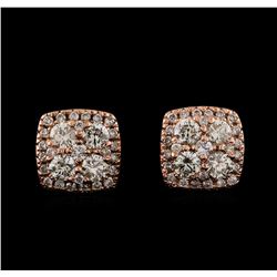 0.97 ctw Diamond Earrings - 14KT Rose Gold