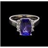 Image 2 : 3.54 ctw Tanzanite and Diamond Ring - 14KT White Gold