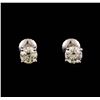 Image 1 : 14KT White Gold 1.19 ctw Diamond Solitaire Earrings