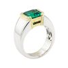 Image 4 : 3.15 ctw Lab Grown Emerald Ring - 18KT White and Yellow Gold